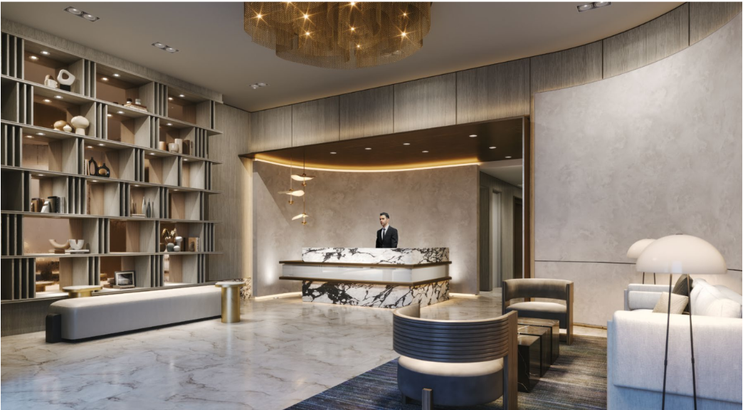 Modern and welcoming lobby area at 6080 Yonge St. residential project